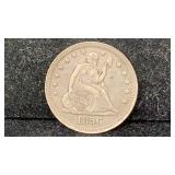 1856 Silver Seated Liberty Quarter better grade