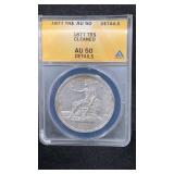 1877 ANACS AU 50 Details Silver Trade Dollar