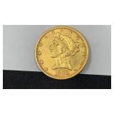GOLD 1880 $5 Liberty Head Gold Coin