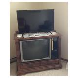 ONN 32-Inch Roku LED TV and Vintage Console CRT TV