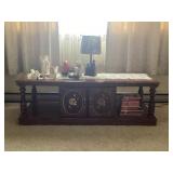 Wood Coffee Table with Decorative Inlay