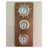 Wall-Mounted Weather Station with Thermometer, Bar