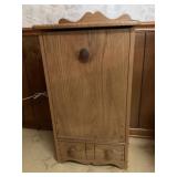 Wooden Tilt-Out Trash Bin Cabinet With Drawer