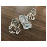 Clear Glass Dog Figurines and Truck