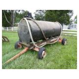 800 Gallon Steel Water tank w Gas Pump on AC Wagon