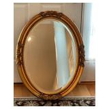 25ï¿½x33ï¿½ Oval Wall Mirror with Gilded Frame and Mot