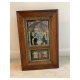 Framed Religious Shadow Box with Rosary Theme