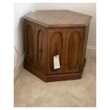 22ï¿½ Hexagonal Wood Cabinet with Hinged Door