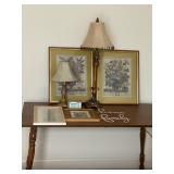 Framed Botanical Prints with Lamps
