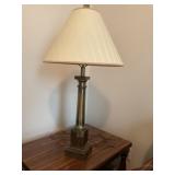 35ï¿½ Brass Table Lamp with Fabric Shade