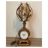 26ï¿½ Mid-Century Metal Table Lamp with Clock