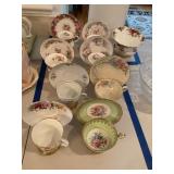 8 Fine Bone China Tea Sets and Serving Bowl
