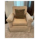 Bassett Upholstered Armchair with Neutral Fabric
