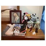 Religious Figurines, Plaque, and Framed Art Lot
