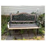 Wood and Cast Iron Garden Bench