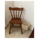 Wooden Spindle-Back Chair With Turned Legs