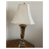 32ï¿½ Brass Table Lamp With Fabric Shade