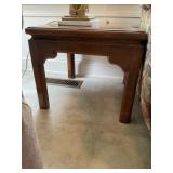 Square Wooden Side Table with Inset Top