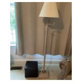 Adjustable Metal Floor Lamp with Pleated Shade