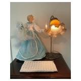 Vintage Style Angel Figurine with Light and Brass