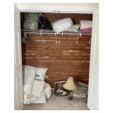 Bedding Items and Table Lamp
