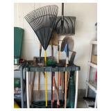 Yard Tools with Storage Rack