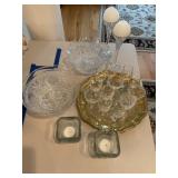 Glassware With Brass Tray