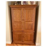 Oak Four-Door Storage Cabinet