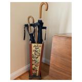 25ï¿½ Hand-Painted ï¿½Umbrella Stand with Floral Motif