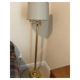 Brass Floor Lamp with Drum Shade
