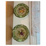 Four Hand-Painted Ceramic Wall Plates