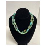 Double-Strand Turquoise Bead Necklace