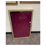 Wall-Mounted Lockable Display Case with Gold Frame