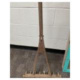 Wooden Garden Rake with Triangular Frame