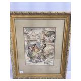 Colored Drawing by Louis J. Lundean, Holiday Revel