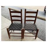 Ladder-Back Chairs with Woven Seats