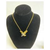 Gold-Tone Eagle Pendant Necklace with Chain