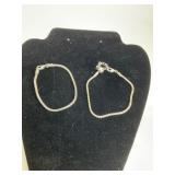 Two silver Chain Bracelets with Assorted Beads