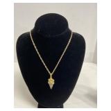 Gold-Tone Chain Necklace with Arrowhead Pendant