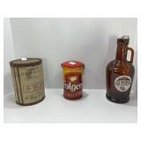 Vintage Lot: Mead's Can, Folgers Tin, and Brewery