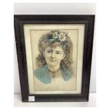 Currier & Ives 'Clara' Print in Wood Frame