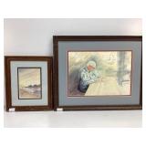 Two Framed Signed Watercolors by Different Artists