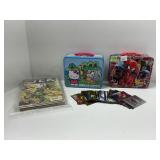 Comic Books, Trading Cards, and 2 Metal Lunchboxes