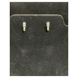 14 kt Gold Earrings With Blue and Clear Stones