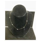 14 kt Gold Necklace With Stationed Pearl Accents