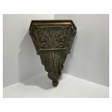 Wall-Mounted Carved Wood Shelf