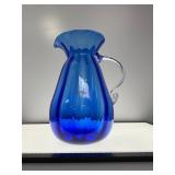 Blenko Handcraft Cobalt Blue Glass Pitcher