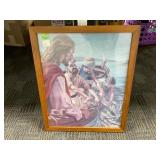 Framed Religious Artwork of Fishermen Scene