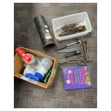 Farm Tools, Spray Bottles, and Garden Book