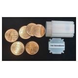 Roll (20) 2nd Amendment 1 Oz .999 Copper Rounds